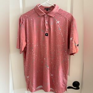 Bad Birdie Coral Splatter Polo Shirt